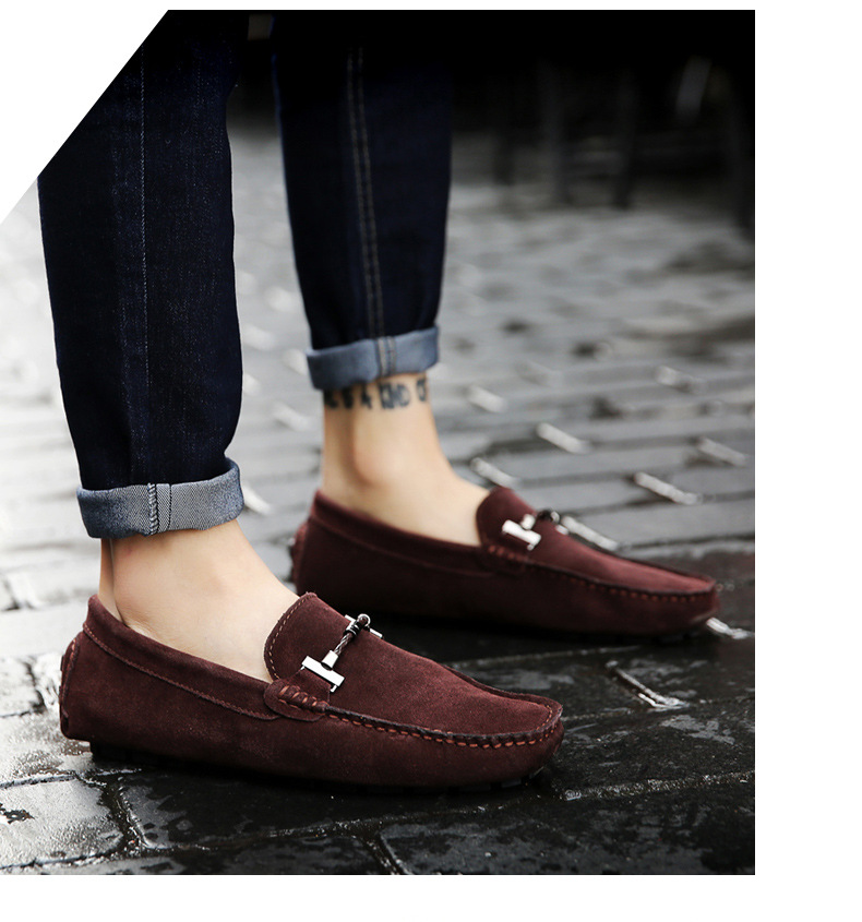 Men's Handmade Leather Comfortable Non-Slip Plus Size Casual Shoes (Wide Foot Plus Size)