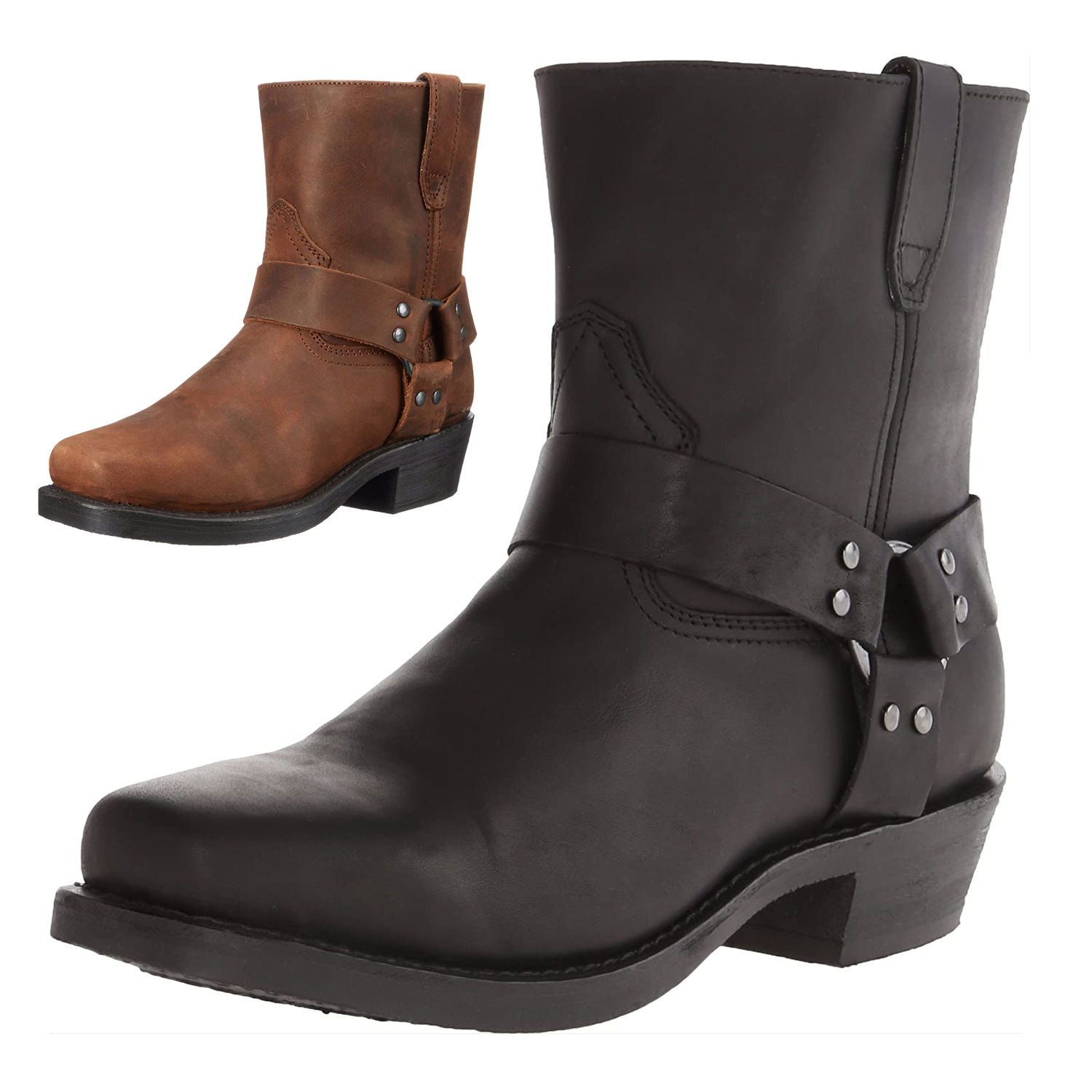 MEN'S BUCKLE CAVED ANKLE BOOTS