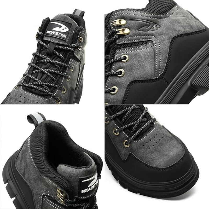 (⏰Limited Time Sale 70% OFF) Men's Steel Toe Work Safety Boots - Waterproof, Slip-resistant, Puncture-resistant, Smash-resistant - Orthopedic, Arch support, Wide toe, Ankle support