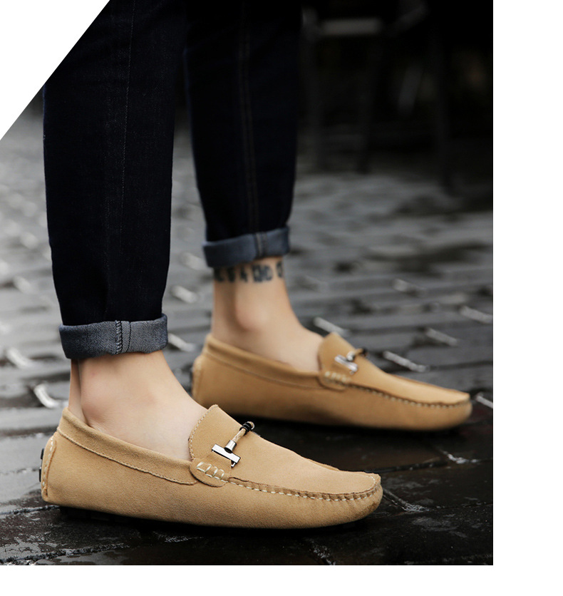 Men's Handmade Leather Comfortable Non-Slip Plus Size Casual Shoes (Wide Foot Plus Size)