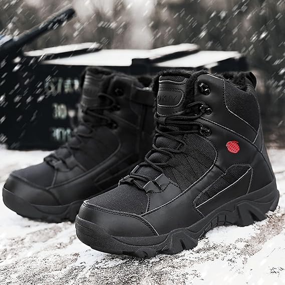 (⏰Limited Time Sale 70% off)Men's Hiking Combat Boots Ankle Supports Military Boots Waterproof Non-Slip Anti-Puncture Work Boots