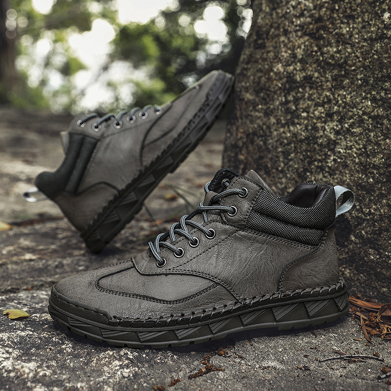 ⏰Limited Time Sale 70% OFF - Men's Handmade Leather Boots - Wide Toe Arch Support Aankle Support