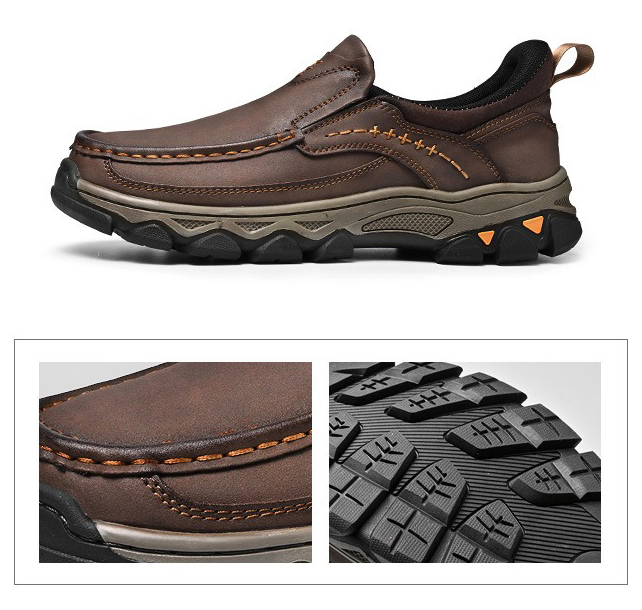 2025 New Men's Comfortable Hands-Free Genuine Leather Slip On Loafers