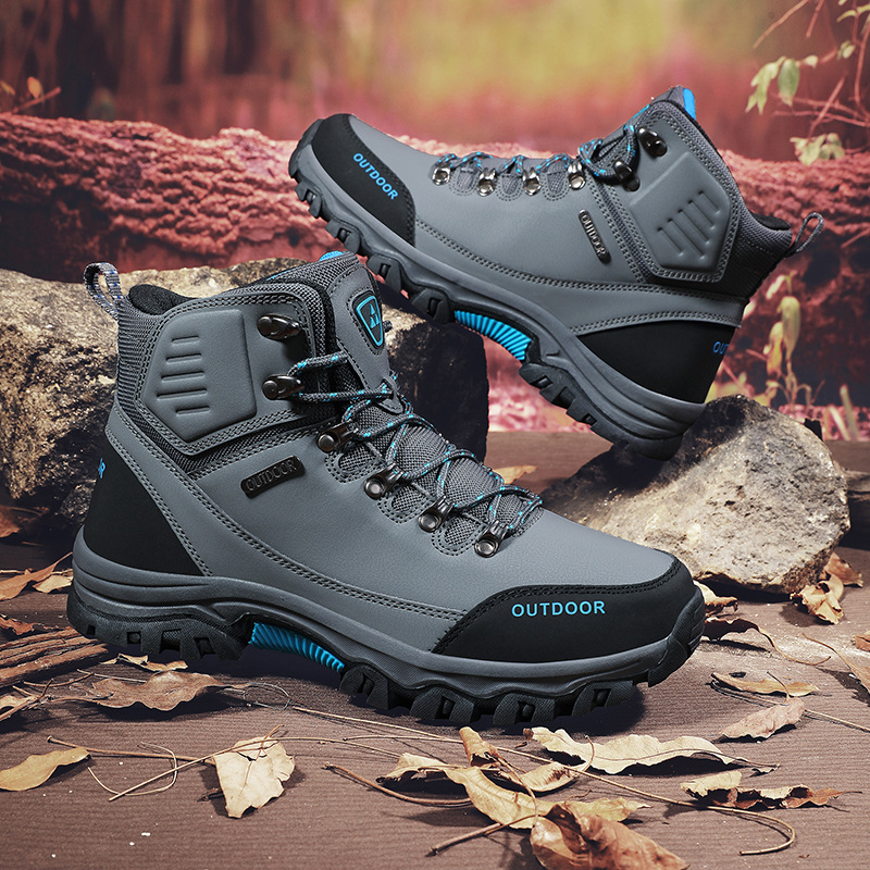 (⏰CLEARANCE SALE 70% OFF) Men's High Top Lace-Up Boots, Outdoor Waterproof Non-Slip Anti-Puncture Orthopedic Comfortable Hiking Mountaineering Walking Boots for Daily Life, Work and Sports