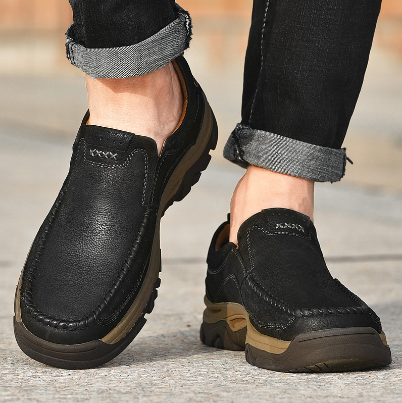 Men's Moccasin Comfort Sandproof, Wear-resistant Highly Elastic Walking Trainers