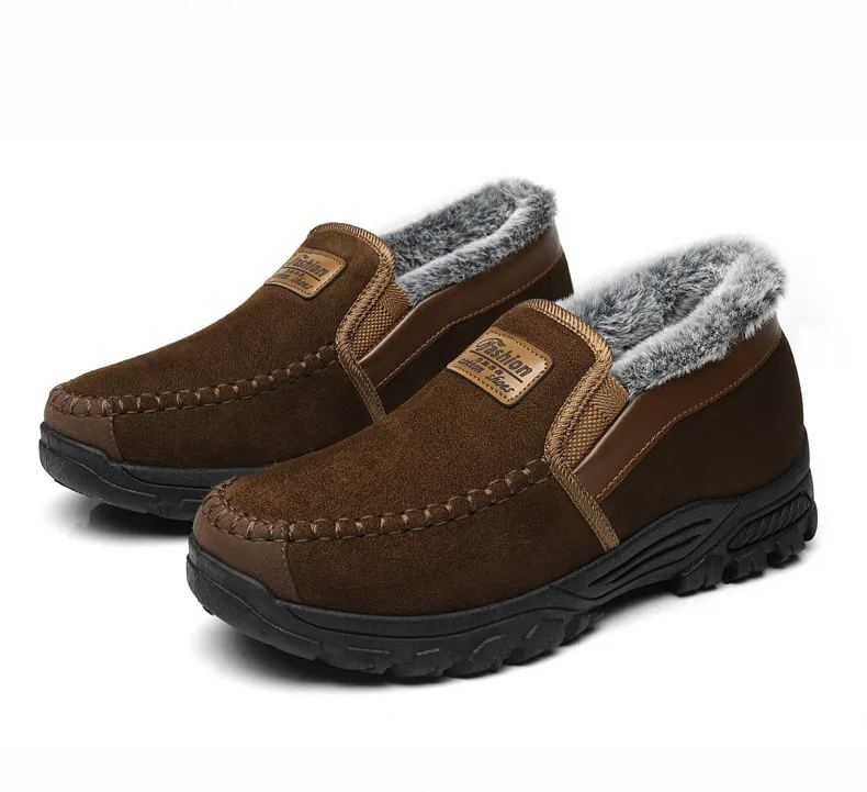 Men's Good Arch Support Outdoor Warm Lightweight Walking Slip On Sneakers