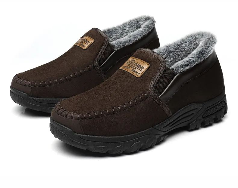 Men's Good Arch Support Outdoor Warm Lightweight Walking Slip On Sneakers