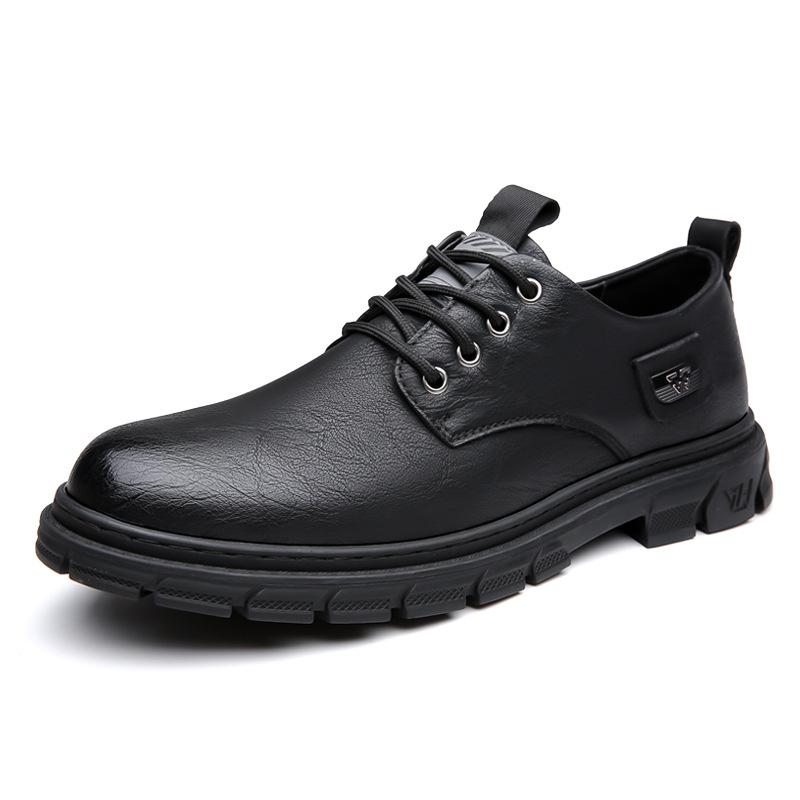 Men's leather shoes business formal casual low top short boots