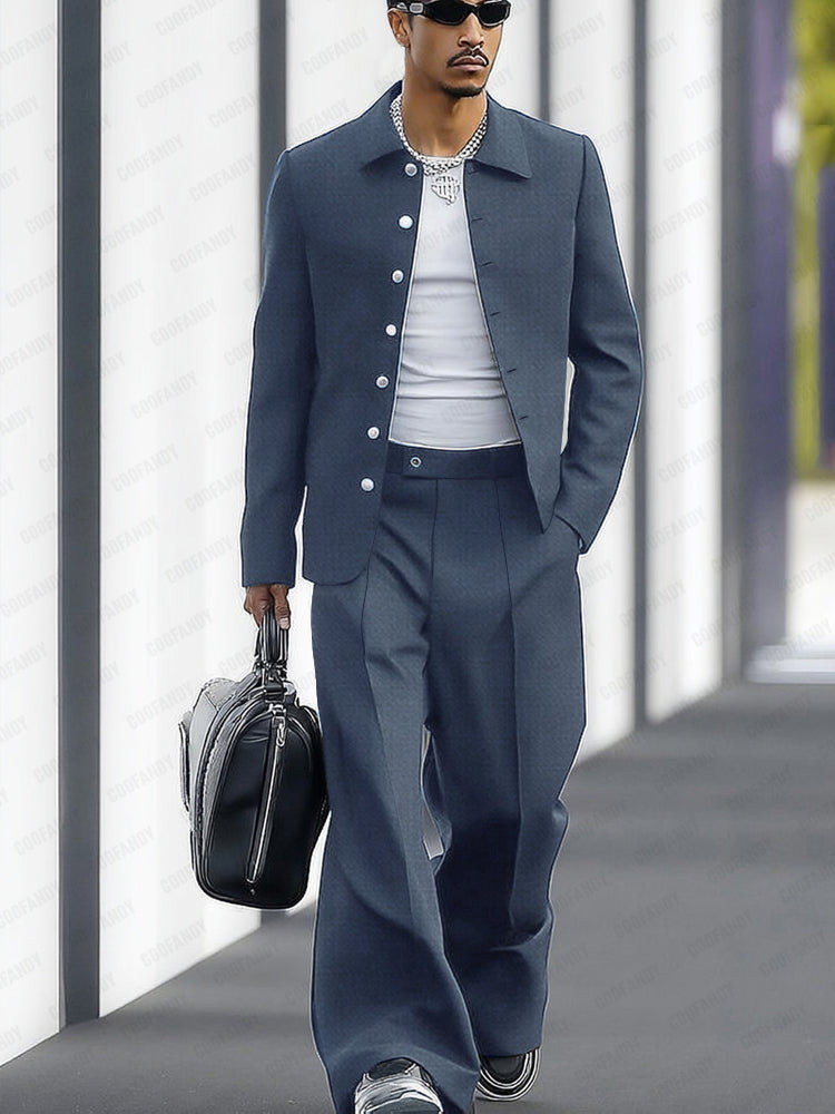 Ensemble tailleur pantalon large et coupe ajustée