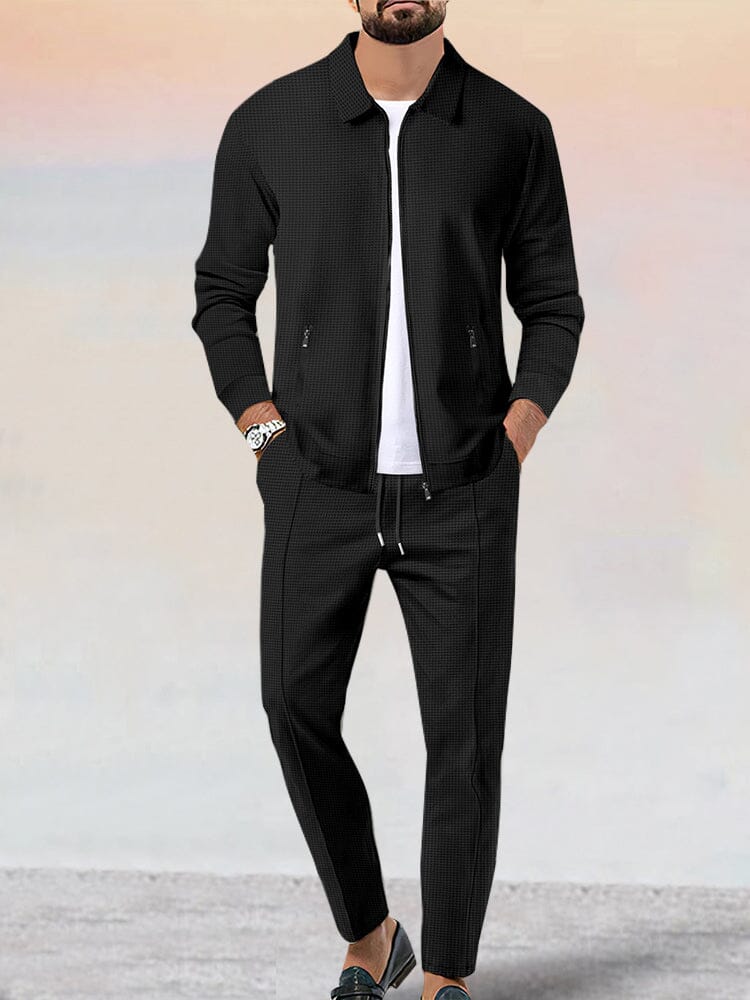 Ensemble veste gaufrée douce style athleisure