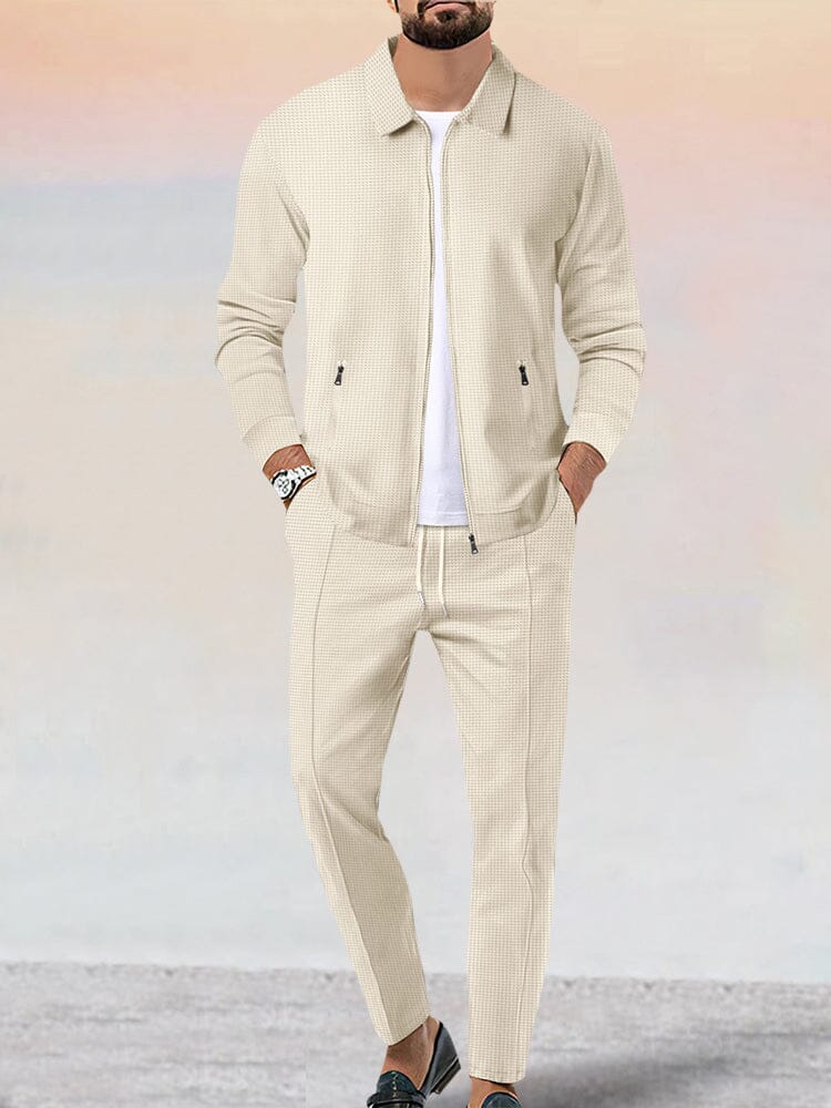 Ensemble veste gaufrée douce style athleisure