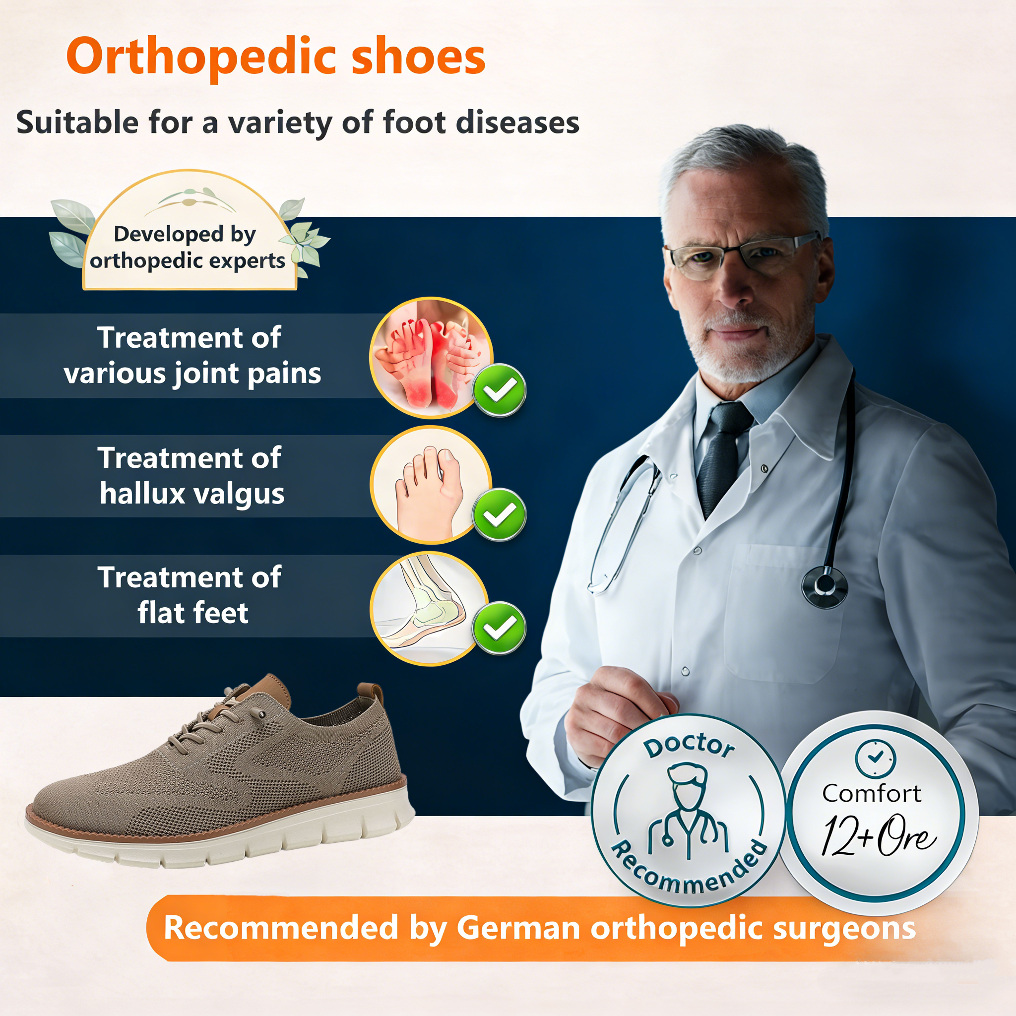 【⏰Nur für kurze Zeit 50 % Rabatt – Jetzt zugreifen!】Brandneue ergonomische orthopädische Schuhe – ✅️Korrigiert die Körperhaltung beim Gehen – Verbesserte Wasserdichtigkeit und Rutschfestigkeit 👞