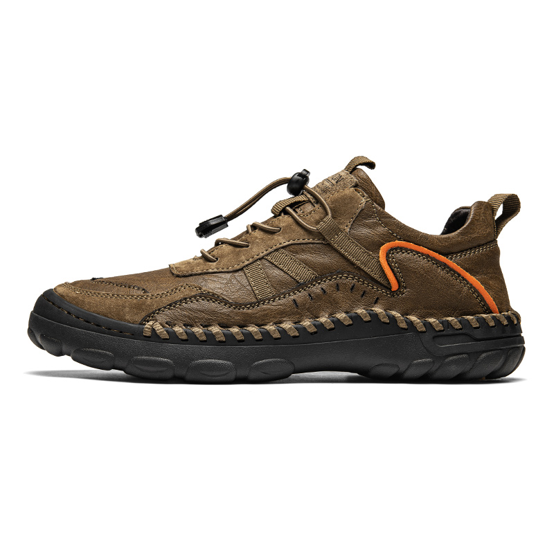 (⏰Clearance Sale-70%OFF🔥)Men's Premium Leather Walking Shoes with Arch Support, Hand-Sewn Casual Driving Shoes, Soft Non-Slip Outdoor Loafers, Easy Lace-Up, Comfortable and Durable