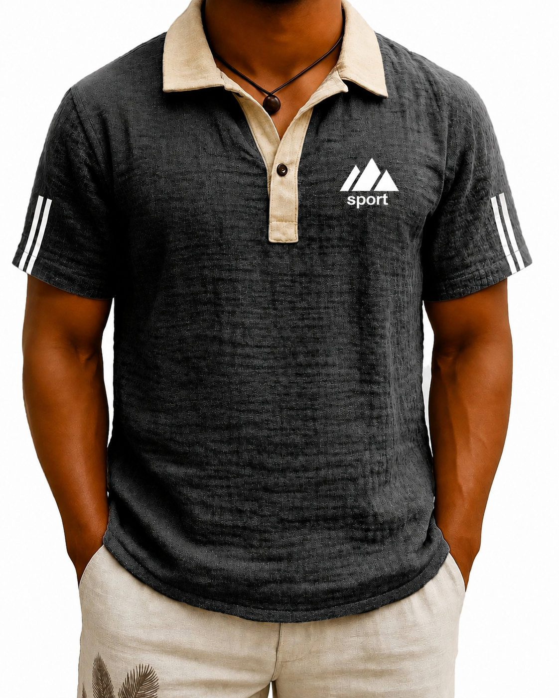 Letzter Tag: 70 % Rabatt! 🔥Herren Vintage Polohemd mit Kontrastkragen | Kurzarm Poloshirt aus atmungsaktivem Stretch-Material, Elegantes Revers für Business & Freizeit
