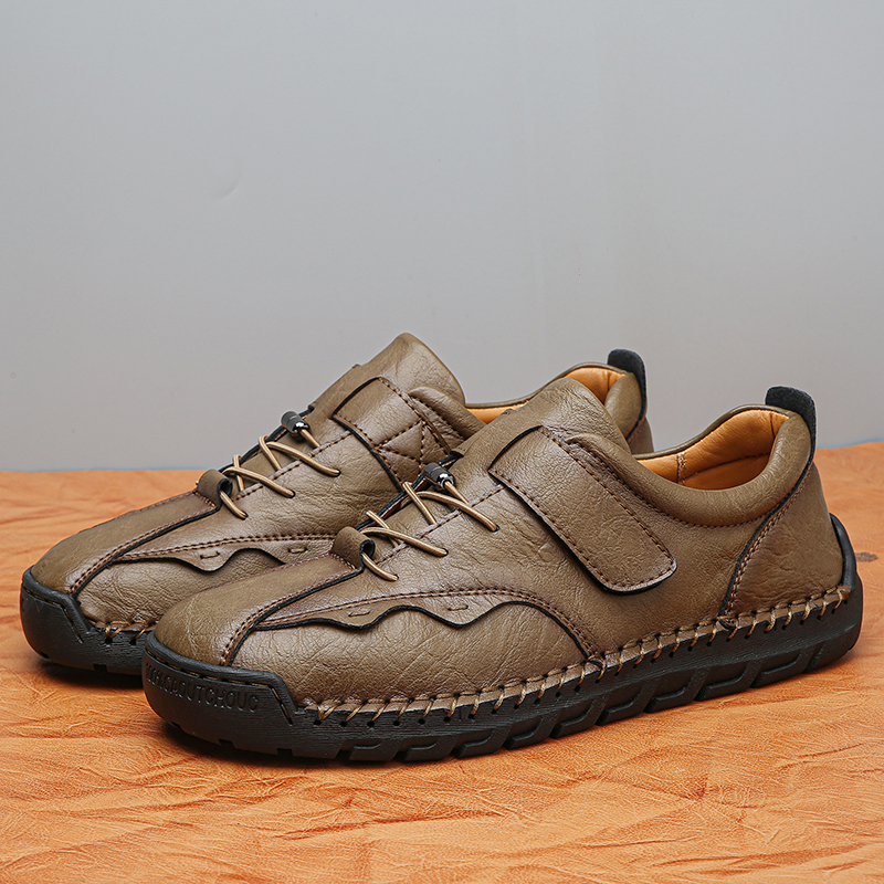 (⏰LAST DAY-70% OFF🛒)Men's Hand-Stitched Outdoor Work Shoes – Premium Cowhide Upper, Breathable, Arch Support, Soft Lining, Anti-Collision Toe, Shock-Absorbing Non-Slip Sole