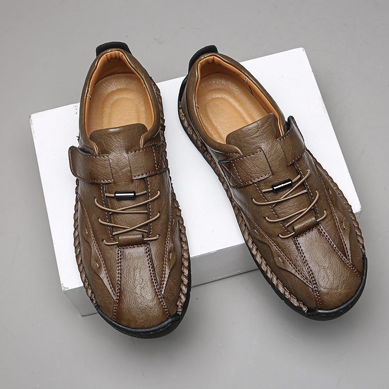 (⏰LAST DAY-70% OFF🛒)Men's Hand-Stitched Outdoor Work Shoes – Premium Cowhide Upper, Breathable, Arch Support, Soft Lining, Anti-Collision Toe, Shock-Absorbing Non-Slip Sole