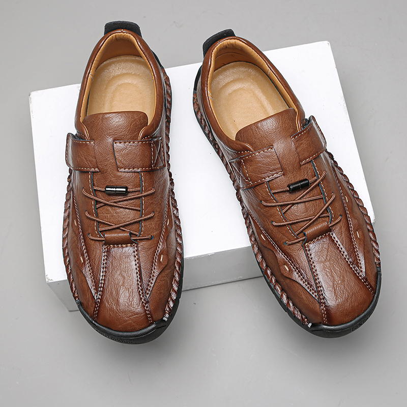 (⏰LAST DAY-70% OFF🛒)Men's Hand-Stitched Outdoor Work Shoes – Premium Cowhide Upper, Breathable, Arch Support, Soft Lining, Anti-Collision Toe, Shock-Absorbing Non-Slip Sole