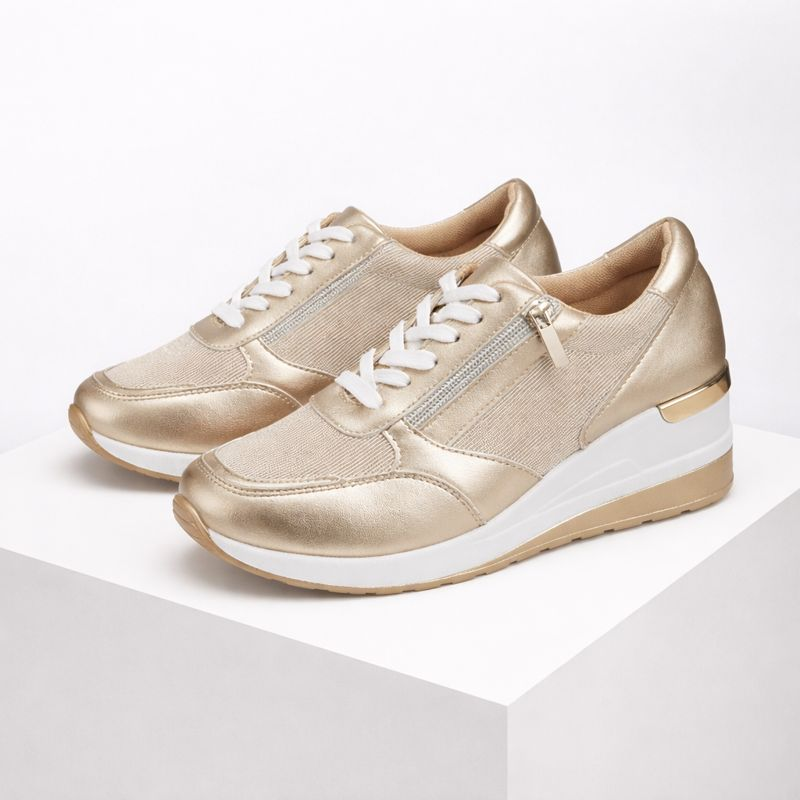 Neue orthopädische Damen-Sneaker mit Schnürsenkeln und seitlichem Reißverschluss