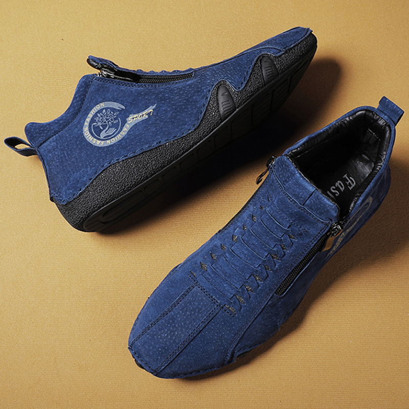 Lässige, handgefertigte Herren-Ankle-Boots aus Leder mit bequemer, weicher Sohle