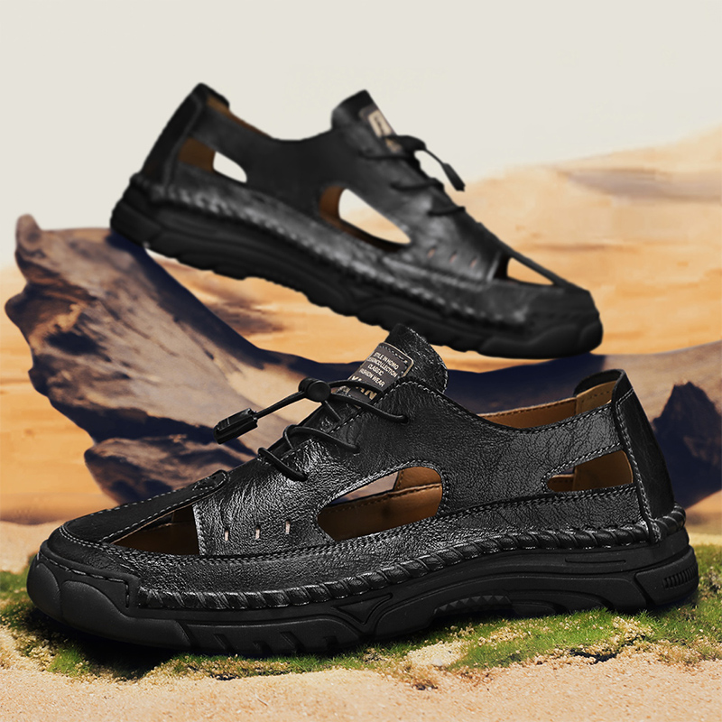 (🎁Free Orthotic Insoles🔥)Men’s Outdoor Slip-On Shoes – Anti-Slip Rubber Sole, Comfortable Lining, Arch Support, Wide Toe Box, Handmade Casual Hiking & Work