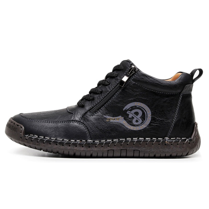 Vintage-Motorrad-Arbeitsstiefel für Herren – Handgefertigt, wasserdicht, rutschfest, strapazierfähige Outdoor-Schuhe