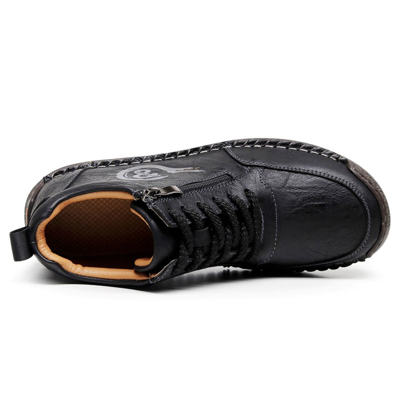 Vintage-Motorrad-Arbeitsstiefel für Herren – Handgefertigt, wasserdicht, rutschfest, strapazierfähige Outdoor-Schuhe