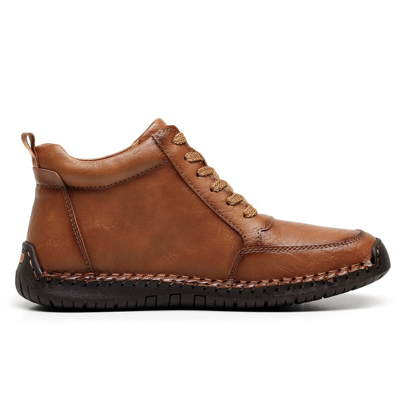 Vintage-Motorrad-Arbeitsstiefel für Herren – Handgefertigt, wasserdicht, rutschfest, strapazierfähige Outdoor-Schuhe