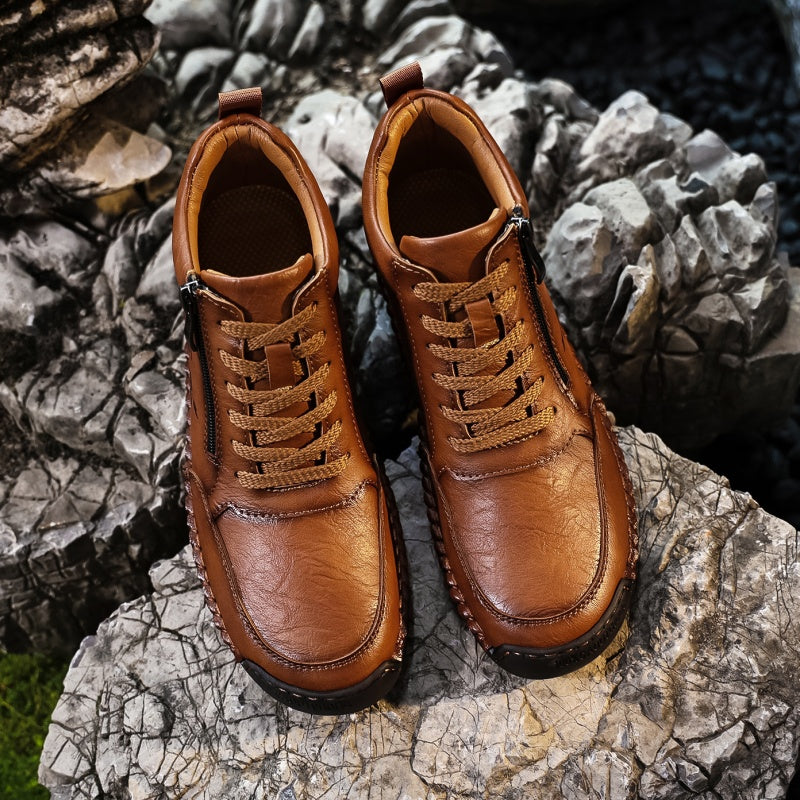 Vintage-Motorrad-Arbeitsstiefel für Herren – Handgefertigt, wasserdicht, rutschfest, strapazierfähige Outdoor-Schuhe