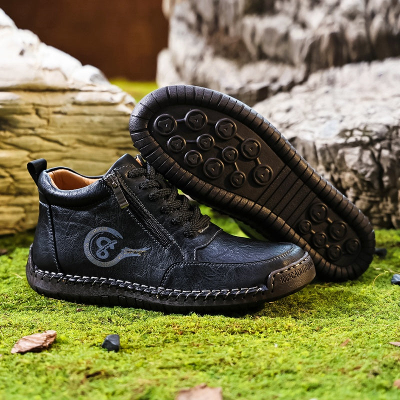 Vintage-Motorrad-Arbeitsstiefel für Herren – Handgefertigt, wasserdicht, rutschfest, strapazierfähige Outdoor-Schuhe