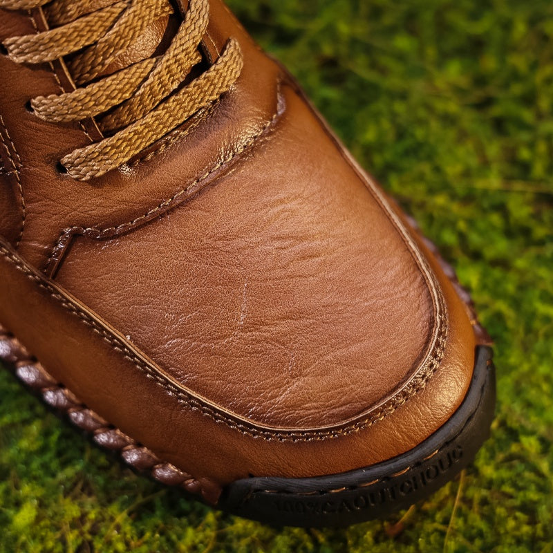 Vintage-Motorrad-Arbeitsstiefel für Herren – Handgefertigt, wasserdicht, rutschfest, strapazierfähige Outdoor-Schuhe