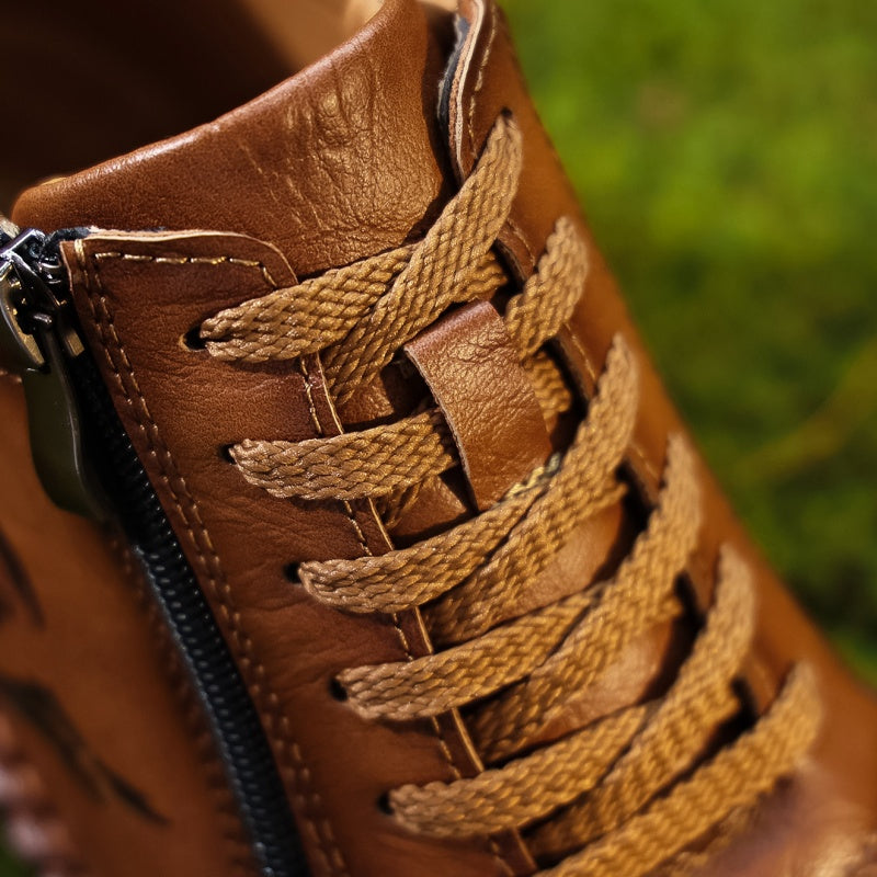Vintage-Motorrad-Arbeitsstiefel für Herren – Handgefertigt, wasserdicht, rutschfest, strapazierfähige Outdoor-Schuhe