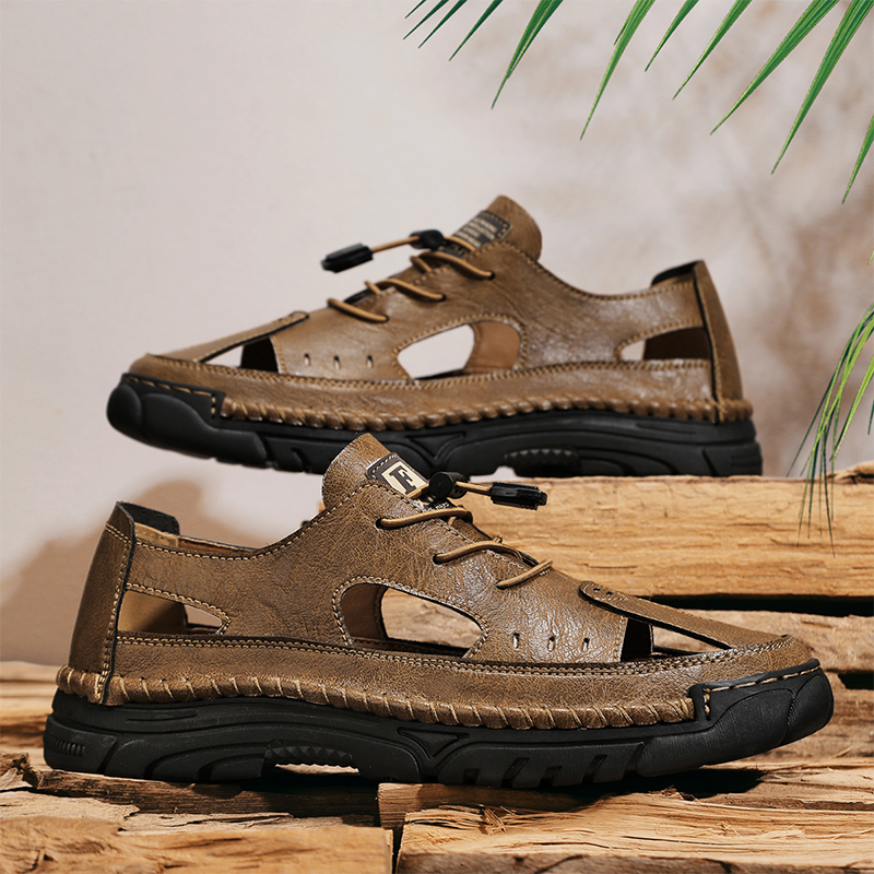 (🎁Free Orthotic Insoles🔥)Men’s Outdoor Slip-On Shoes – Anti-Slip Rubber Sole, Comfortable Lining, Arch Support, Wide Toe Box, Handmade Casual Hiking & Work