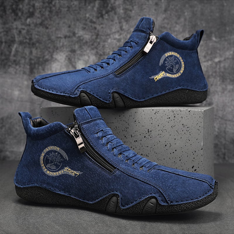 Lässige, handgefertigte Herren-Ankle-Boots aus Leder mit bequemer, weicher Sohle