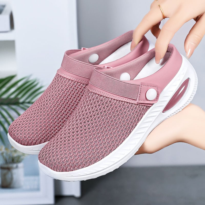 Damen-Entspannungspantoffeln – Obermaterial aus Polyester, runde Zehenpartie, Innenfutter aus Superfaser, PVC-Sohle