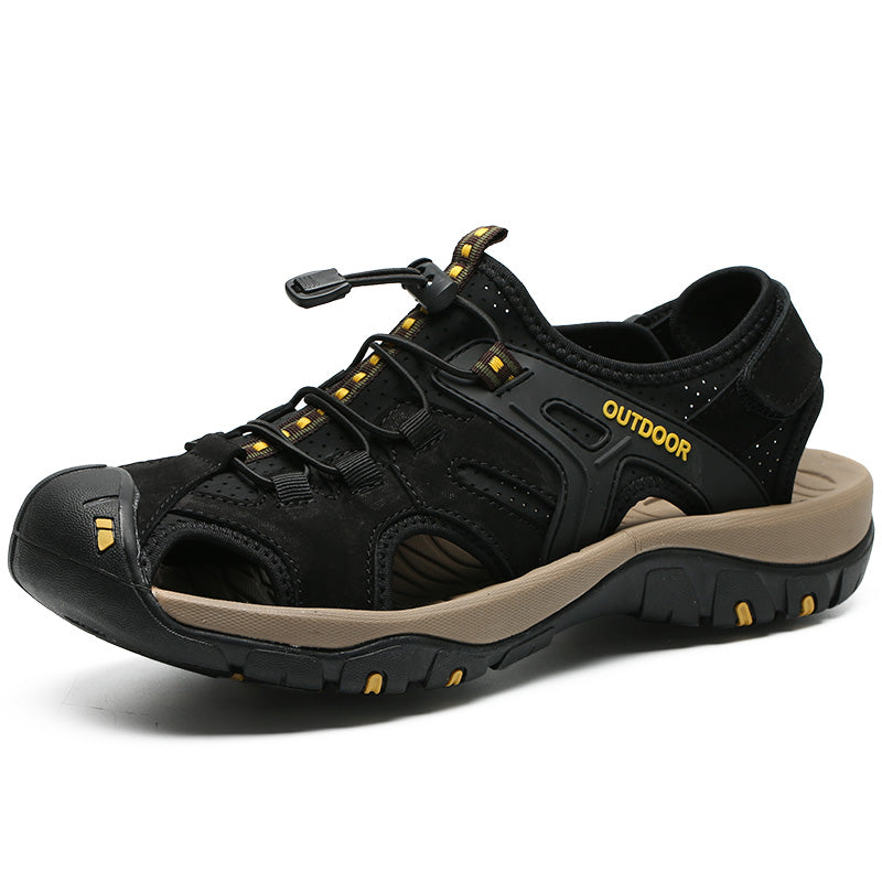 ⏰ Nur heute: 50 % Rabatt! 🔥 Robuste Unisex Kalbsleder Outdoor-Sandalen 👞 Orthopädisch | Wasserdicht | Rutschfest | Perfekte Fußstütze