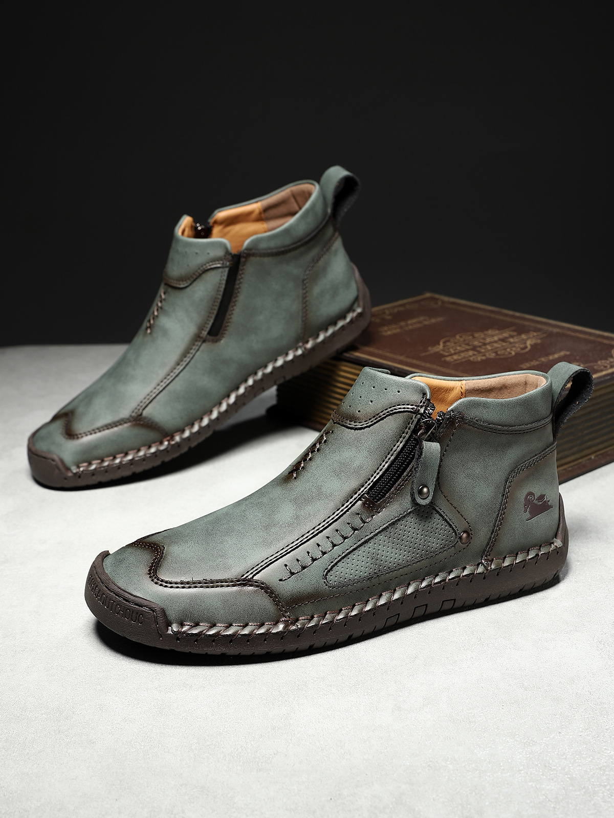 🔥⏰ Nur für kurze Zeit! Atmungsaktive, handgenähte Herrenschuhe aus Leder mit Fußgewölbeunterstützung.
