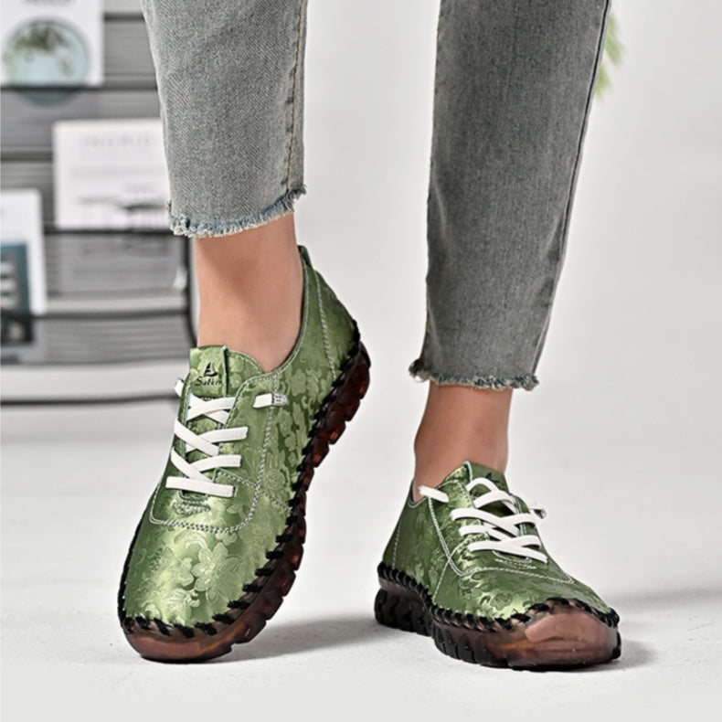 🔥Best Seller-Last Day Sale 60% OFF🔥Women's Hand-Stitched Uniqcomfy Wide Toe Box Leather Shoes