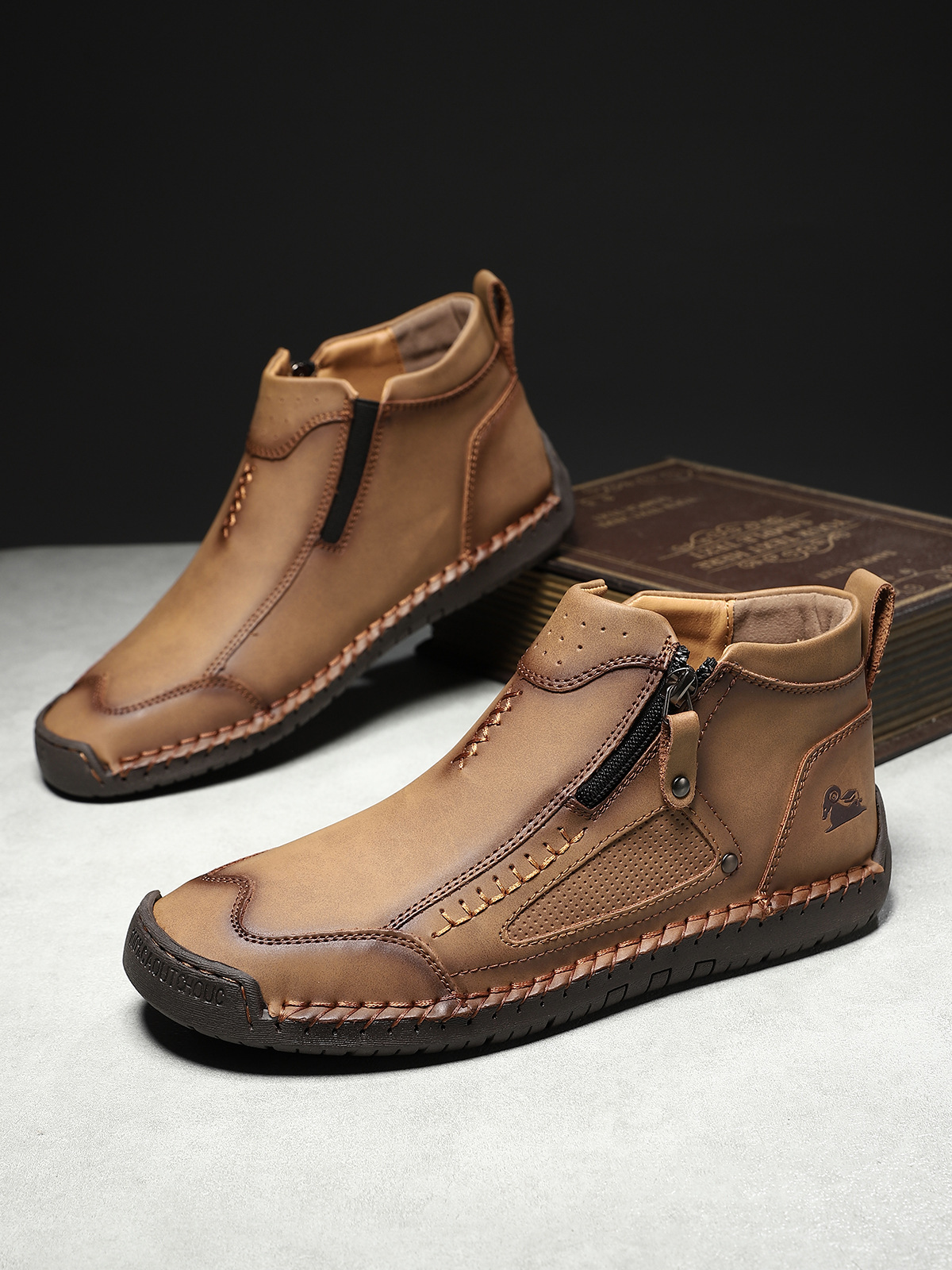 🔥⏰ Nur für kurze Zeit! Atmungsaktive, handgenähte Herrenschuhe aus Leder mit Fußgewölbeunterstützung.