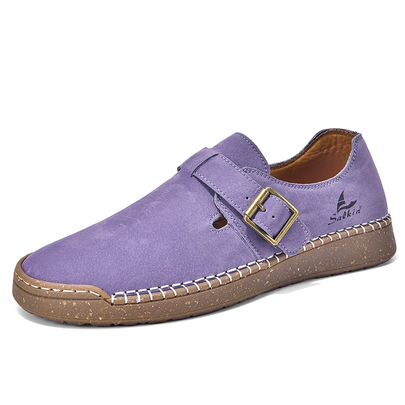 ⏰Letzter Tag – 60 % Rabatt🛒 Damen-Lederschuhe mit Schnallenriemen – Bequem zum Spazierengehen und für die Freizeit
