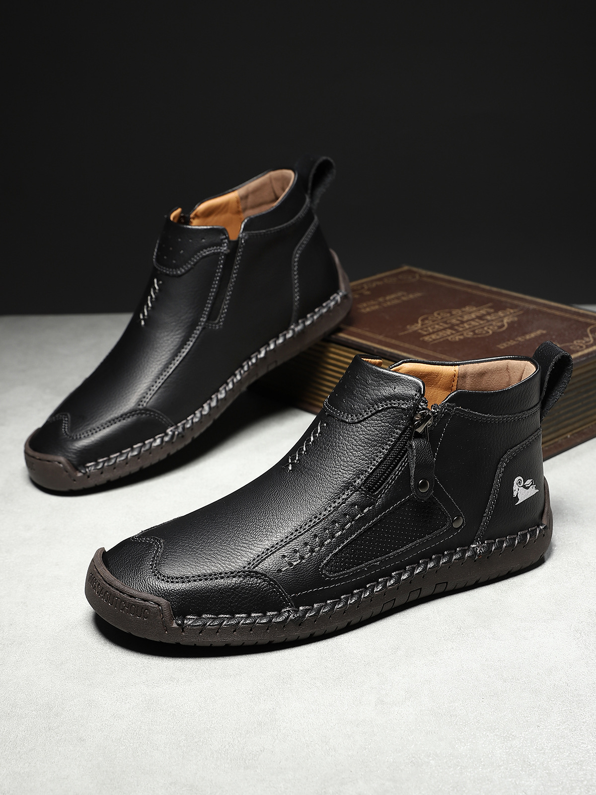 🔥⏰ Nur für kurze Zeit! Atmungsaktive, handgenähte Herrenschuhe aus Leder mit Fußgewölbeunterstützung.