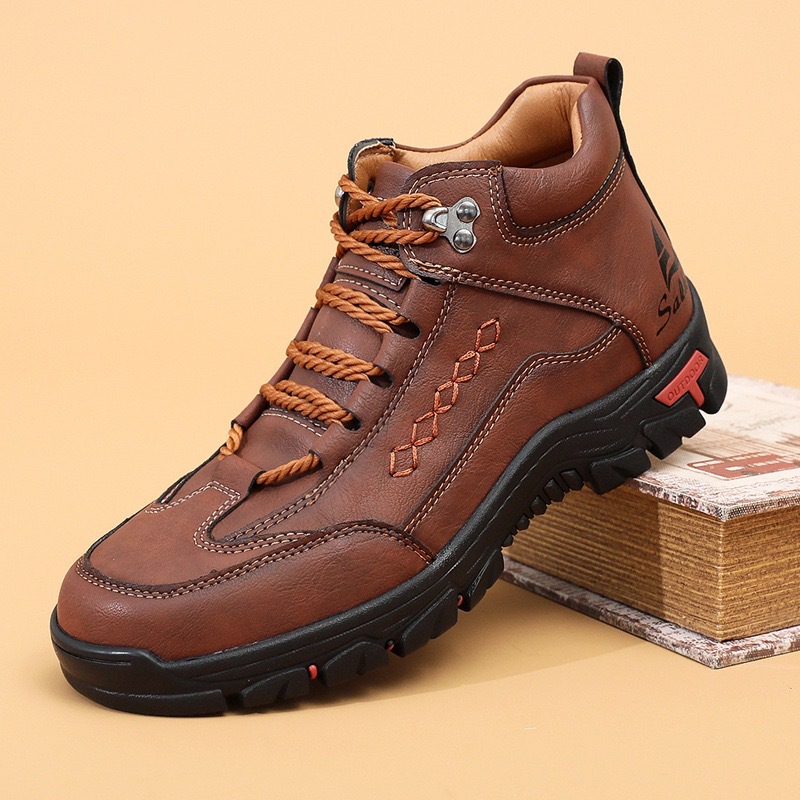Heute 70 % Rabatt🔥 Lässige, rutschfeste und strapazierfähige High-Top-Loafer aus Leder mit Fußgewölbeunterstützung