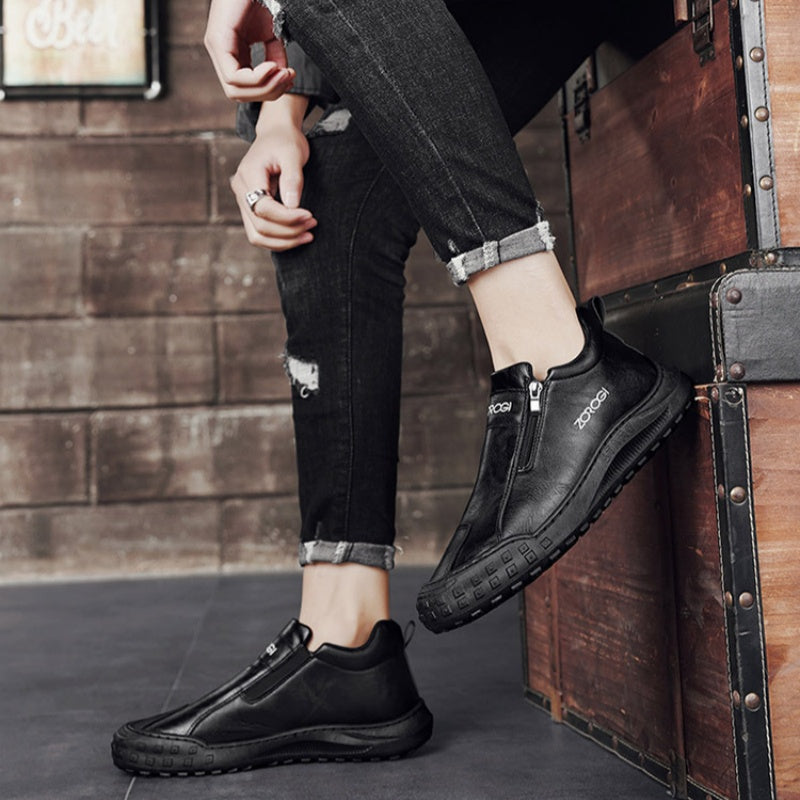 🐂 Intelligente Schuheinlagen mit künstlicher Intelligenz | Hochwertiges Leder + handgenäht: Ein Must-have für Herren 🔴 Tragbare orthopädische Schuhe
