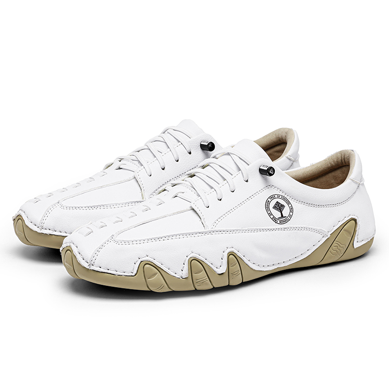 (🎁Free Orthotic Insoles🔥)Men’s Handmade Premium Cowhide Leather Lace-Up Dress Shoes with Arch Support, Breathable for Summer Walking & Driving