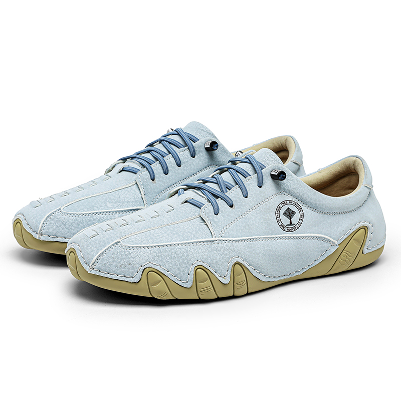 (🎁Free Orthotic Insoles🔥)Men’s Handmade Premium Cowhide Leather Lace-Up Dress Shoes with Arch Support, Breathable for Summer Walking & Driving