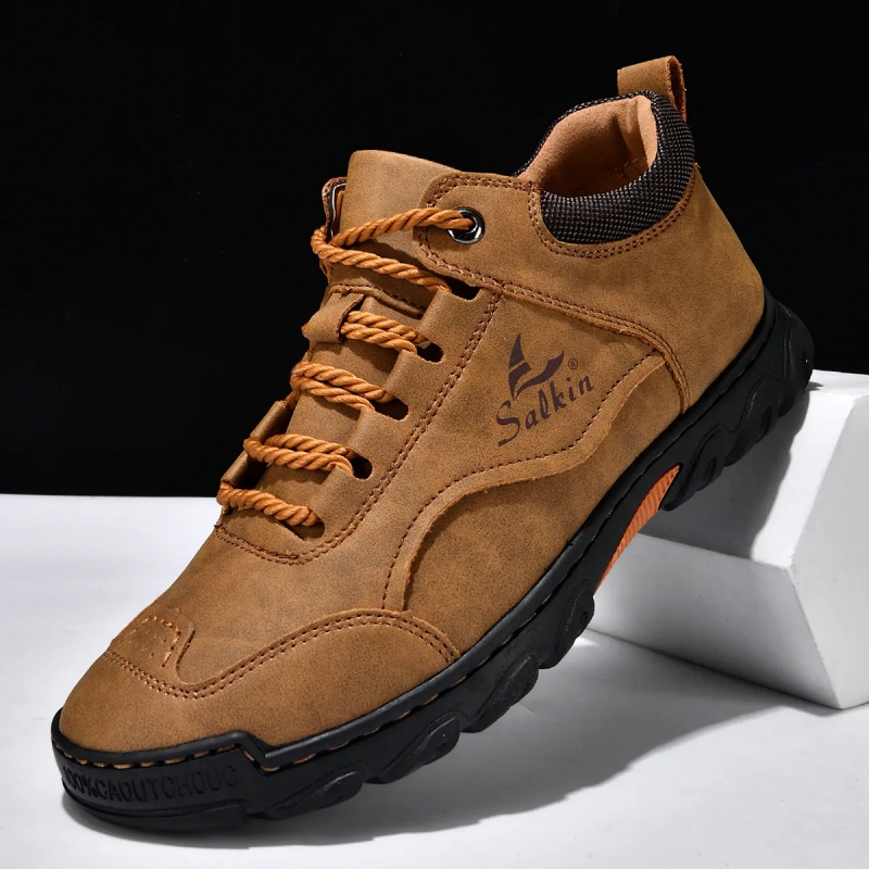 ✅ASTM-Certified Men’s Premium Leather Outdoor Shoes – Wide Toe, Arch Support, Waterproof & Non-Slip