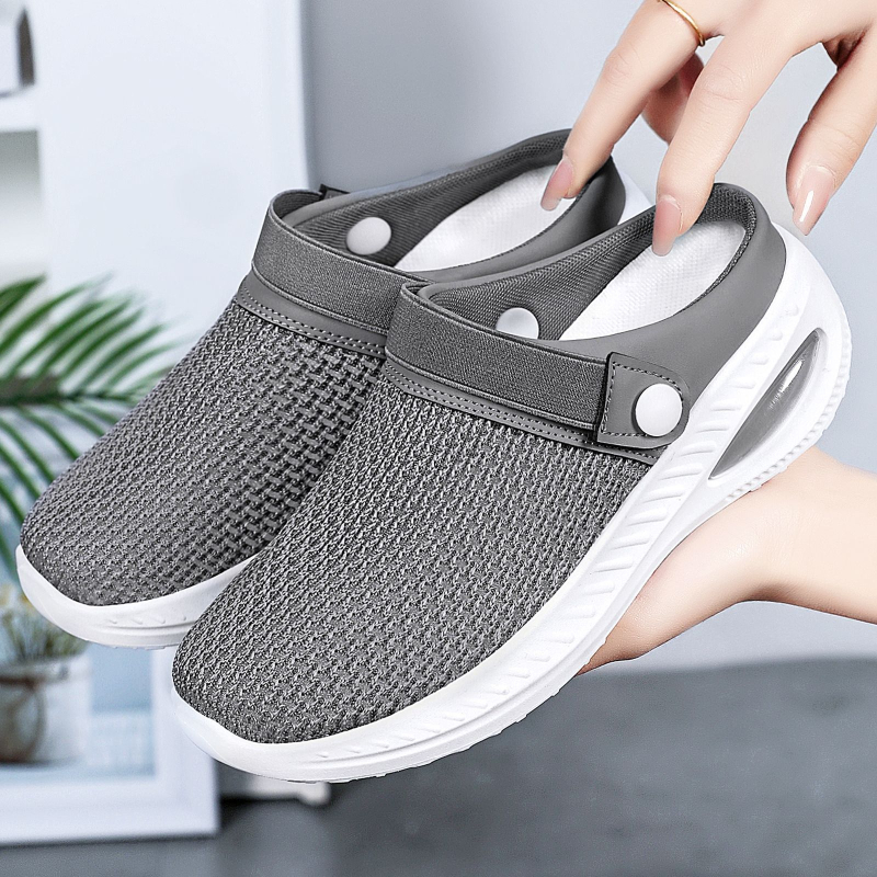 Damen-Entspannungspantoffeln – Obermaterial aus Polyester, runde Zehenpartie, Innenfutter aus Superfaser, PVC-Sohle