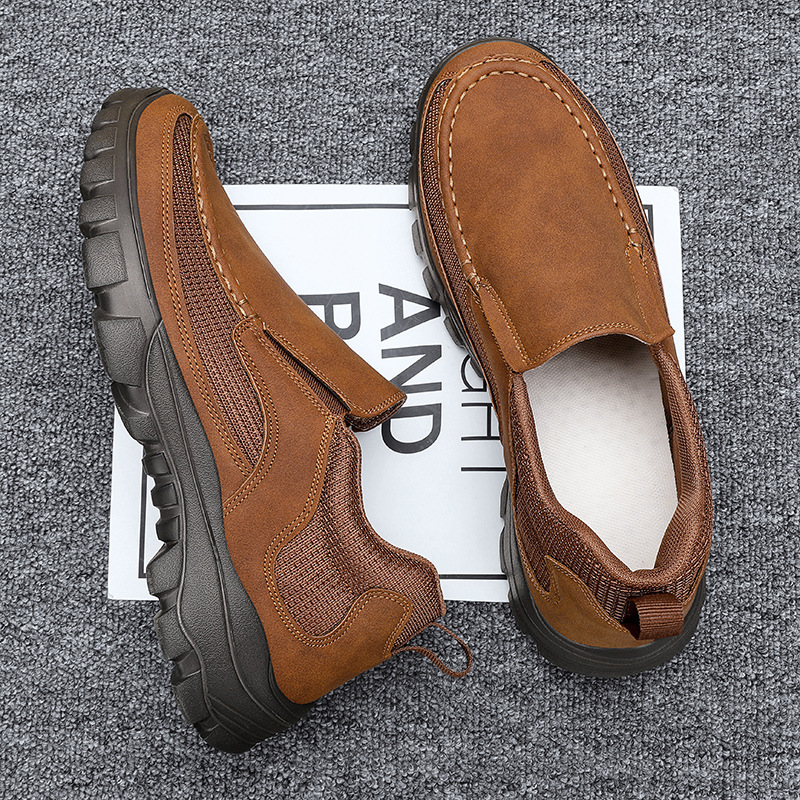 (Medizinisch zertifiziert) Orthopädische Herrenschuhe aus echtem Leder für Diabetiker, Wanderschuhe mit Fußgewölbeunterstützung für Plantarfasziitis