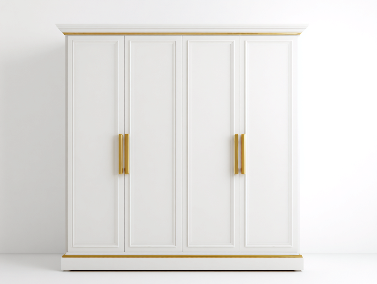 Wardrobe Storage Cabinet 72x24x80 inches - White-Yellow - Modern Classic Design-Sofaupbase