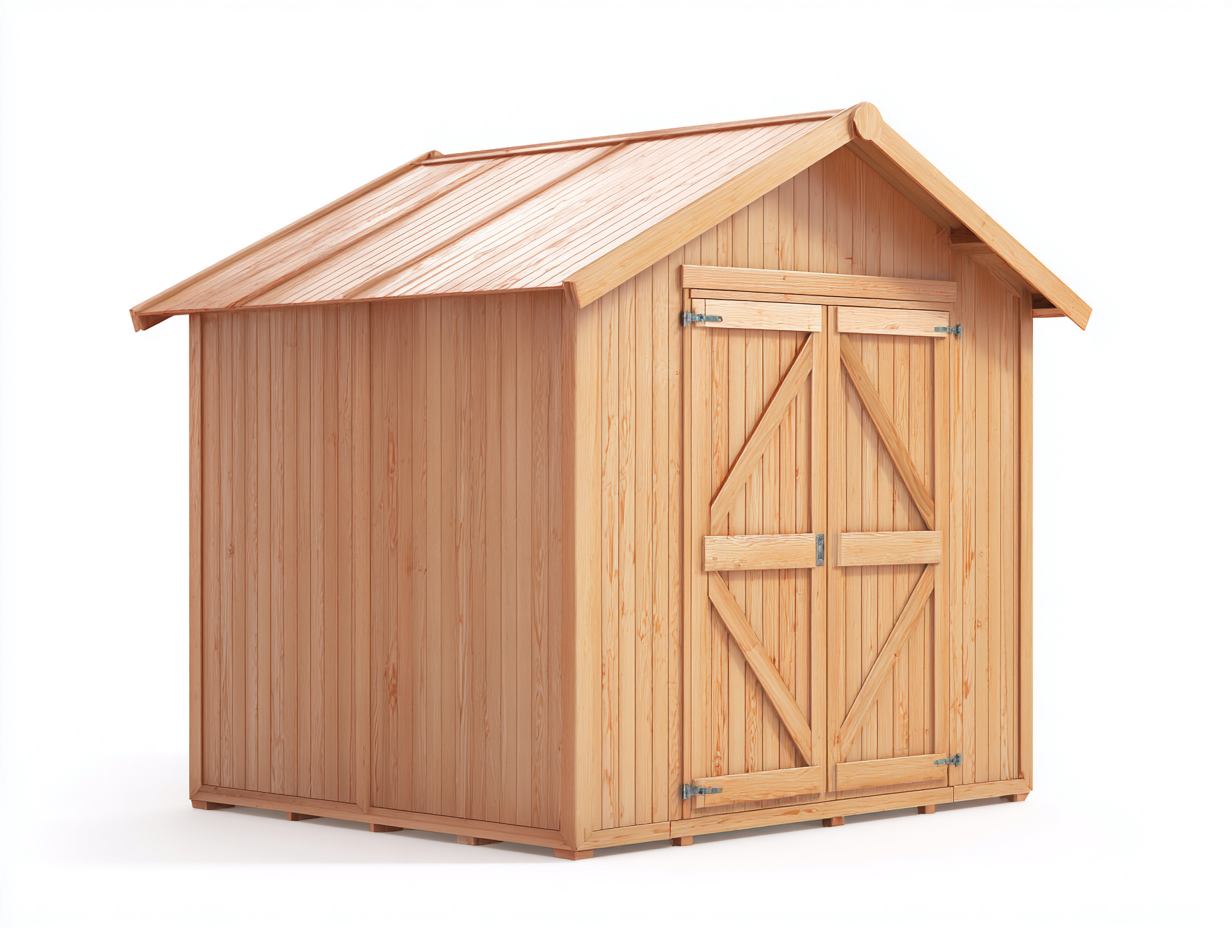 Garden Shed Wooden Outdoor Storage House 72x60x84 inches - Natural Wood - Classic Design-Sofaupbase
