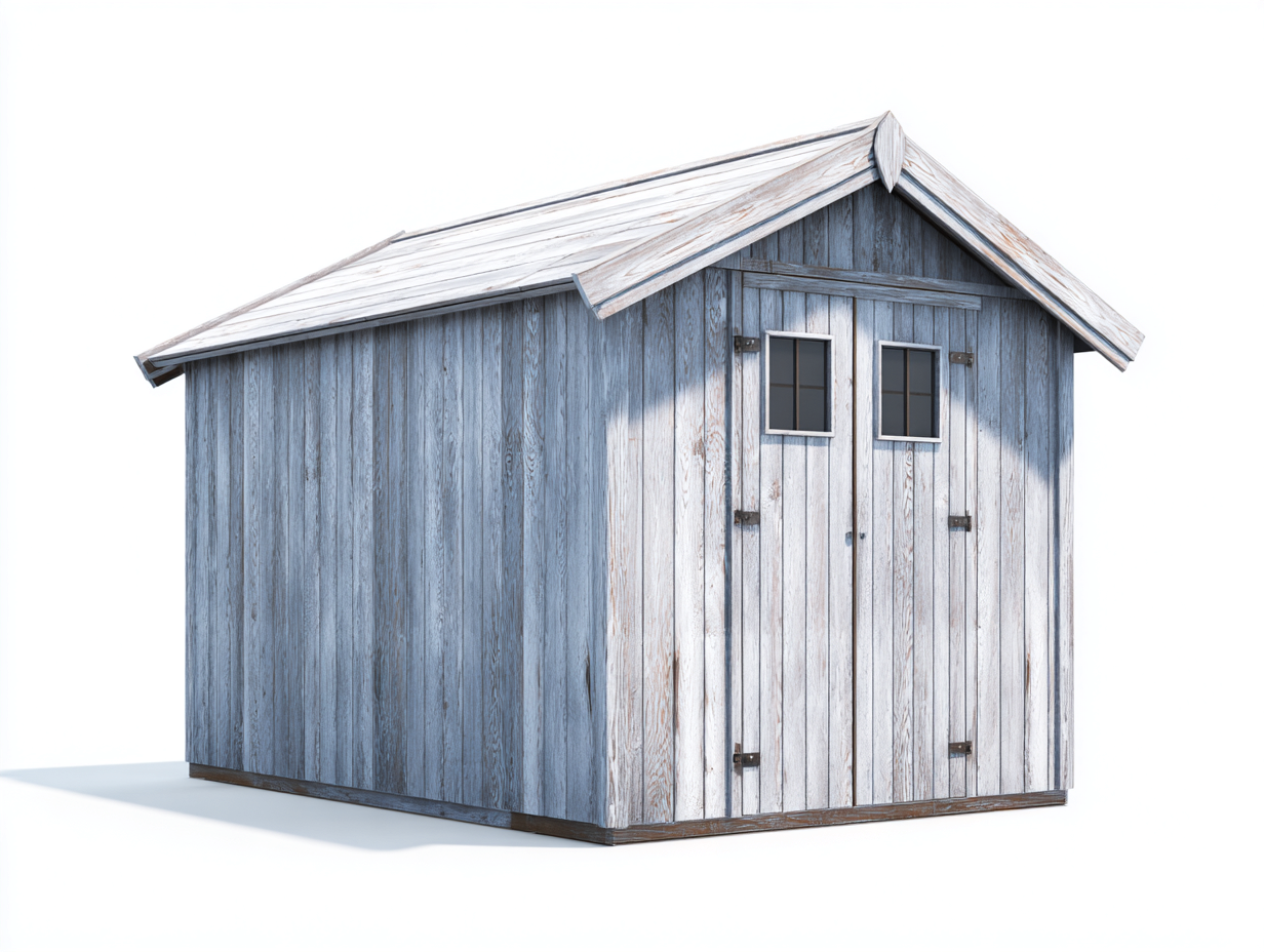 Garden Shed wooden storage house 72x60x84 inches light grey outdoor use - rustic garden style-Sofaupbase